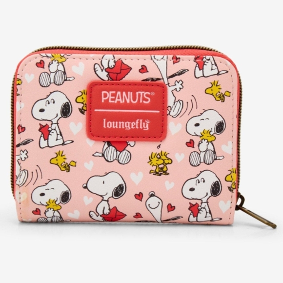 Loungefly Handbags - Loungefly Peanuts Snoopy & Woodstock Valentine's Day Mini Zipper Around Wallet!